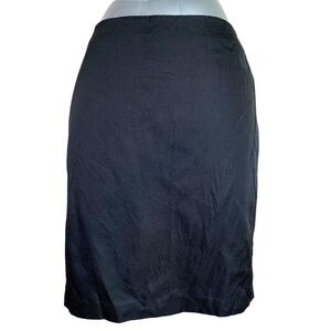 Size 12 Talbots Silk Blend Black Pencil Skirt Large Lined Retro Pinup Classic